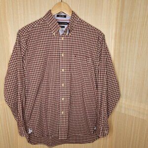 Tommy Hilfiger Stretch Red Plaid Button Down Shirt